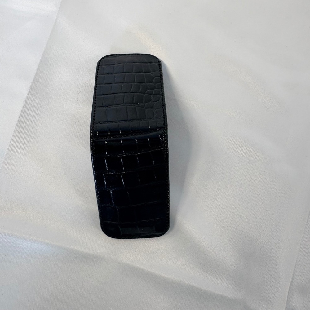 Black Crocodile Embossed Leather Magnetic Money Clip Slim Minimalist OLD MONEY - Picture 3 of 7